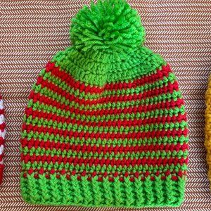 Crocheted Toddler Beanie with PomPom (For Ages 1-3)